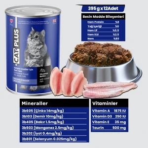 Pate Okyanus Balıklı Yetişkin Kedi Konserve Yaş Mama 395 Gr x 12 Adet