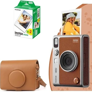 Mini Evo Kahverengi Fotoğraf Makinesi Kahverengi Çantalı 20'li Film Hediye Seti 1