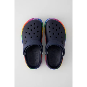 Samesa Siyah Gökkuşağı Clogs Eva Yazlık Plaj - Günlük Terlik