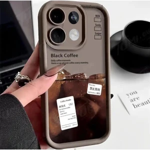 M.tk moveteck Xiaomi Redmi Note 13 Pro 4g Kılıf Yumuşak Renkli Lansman Silikon Baskılı Desenli Coffe Desenli 3D Çıkıntılı Kenarlı