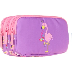 Üç Bölmeli Flamingo Kız Çocuk Kalem Çantası