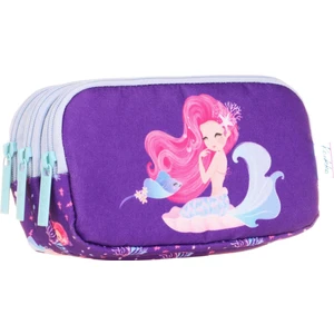 Üç Bölmeli Denizkızı Mavi Kız Çocuk Kalem Çantası