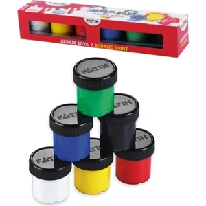 Akrilik Boya 6 Renk 25 ml 1 Paket Fatih Akrilik Boya Seti 6 Lı Su Bazlı Şişe Içerisinde Okul Resim Sınıf