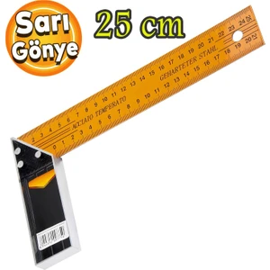 Alüminyum L Gönye Sarı Gönye Cetvel Kaynak Kaynakçı Marangoz Gönyesi 250 mm