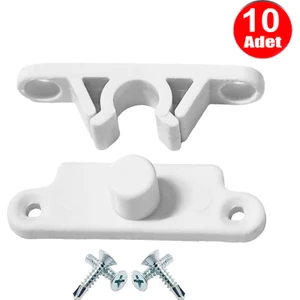 Alet Çantam Aletçantam Pvc Kapı Pencere Sineklik Beyaz Plastik Çıt Çıt Kilit Menteşe Büyük Boy 5cm -10 Adet