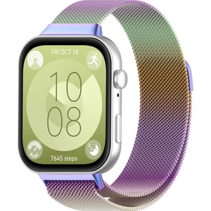 Huawei Watch Fit 3 Uyumlu Paslanmaz Hasır Örgü Metal Milano Kordon Strap