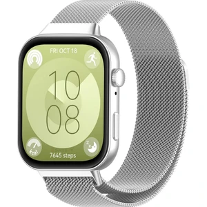 Huawei Watch Fit 3 Uyumlu Paslanmaz Hasır Örgü Metal Milano Kordon Strap