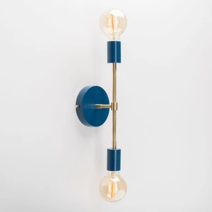 Retro,vintage,rustik Mavi 2XE27 Duylu Metal Ayna Üstü Duvar Aplik