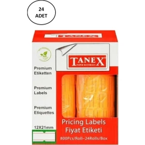 12X21 mm Turuncu Fiyat Etiketi 800 Ad 24 Lü