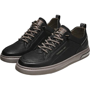 Erkek Ayakkabıları Sonbahar ve Kış Erkek Rahat Deri Ayakkabı Erkek Çok Yönlü Spor Moda Ayakkabılar Erkek Kalın Tabanlı Küçük Beyaz Spor Ayakkabı (Yurt Dışından)