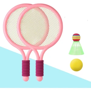 Çocuklar Badminton Tenis Raketleri Top Seti Plaj Bahçe Spor Oyun Oyuncaklar Turuncu (Yurt Dışından)