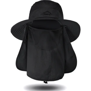 Balıkçı Şapkası Erkek Güneş Şapkası Yaz Açık Çabuk Kuruyan Güneş Şapkası Balıkçılık Nefes Güneş Şapkası Kadın Yüz Kapsayan Şapka (Yurt Dışından)