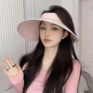 Şapka Kadın Yaz Açık Güneşlik Buz Ipek Güneş Koruyucu Şapka Boş Silindir Şapka Nefes Büyük Ağızlı Güneş Şapkası (Yurt Dışından)