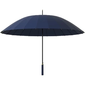 24 Kaburgalı Büyük Rüzgar Geçirmez Şemsiye - Siyah (Yurt Dışından)