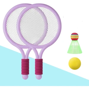 Çocuklar Badminton Tenis Raketleri Top Seti Plaj Bahçe Spor Oyun Oyuncaklar Turuncu (Yurt Dışından)
