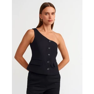 60551 Asimetrik Yelek-Siyah