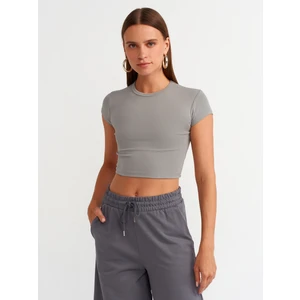 30936 Vücuda Oturan Crop Top-Gri