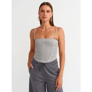 20794 Askılı Crop Top-Açık Gri