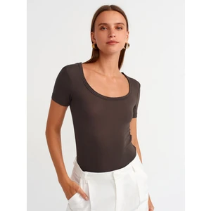 30903 Kısa Kollu T-Shirt-Koyu Kahve