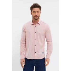 Slim Fit Likralı Uzun Kollu Çıt Çıtlı Gömlek 2403013