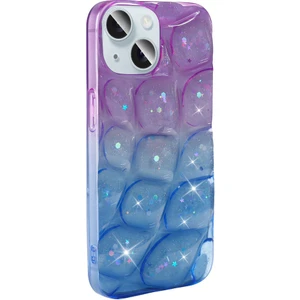 Rona Store iPhone 15 Uyumlu Rns Kılıf Simli 3D Desenli Zore Hacar Kapak-Mor-Mavi