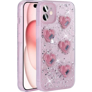 iPhone 13 Uyumlu Css Kılıf Airbagli Simli Arka Yüzey Zore Işıltı Silikon Kapak-Pembe