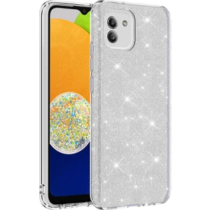 Techno Guru Samsung Galaxy A03 Simli ve Parlak Şık Shining Premium Silikon Kılıf