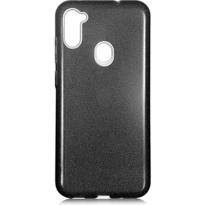 Techno Guru Samsung Galaxy M11 Simli ve Parlak Şık Shining Premium Silikon Kılıf