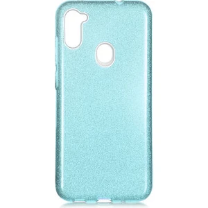 Techno Guru Samsung Galaxy M11 Simli ve Parlak Şık Shining Premium Silikon Kılıf