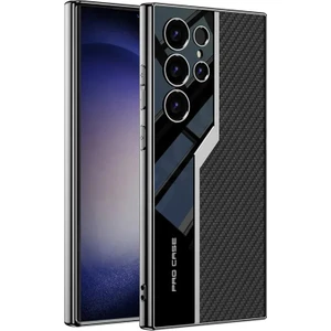Samsung Galaxy S24 ile Uyumlu Lüks Karbon Kaplama Metal Görünümlü 1mm Çıkıntılı Kamera Koruma  Iç Karbon Yüzeyli Magsafe ile Uyumlu Galaxy S24 Kılıf Karbon