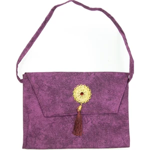 Nubuk Orta Boy Kuranı Kerim Taşıma Çantası Mor