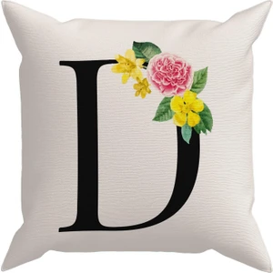 Flowered Harf (D) Kırlent Kılıf