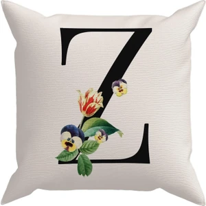 Flowered Harf (Z) Kırlent Kılıf