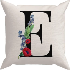 Flowered Harf (E) Kırlent Kılıf