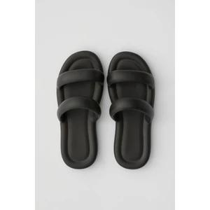 Arina Siyah Çift Bant Eva Yazlık Plaj - Günlük Platform Terlik