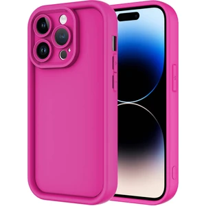 Bilişim Aksesuar iPhone 14 Pro Max Uyumlu Sah Kılıf Kamera Korumalı Zore Ananas Kapak-Pembe Koyu