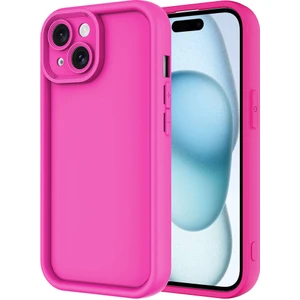 Bilişim Aksesuar iPhone 13 Uyumlu Sah Kılıf Kamera Korumalı Zore Ananas Kapak-Pembe Koyu