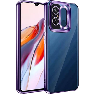 Bilişim Aksesuar Xiaomi Redmi 12C Uyumlu Sah Kılıf Kamera Korumalı Logo Gösteren Zore Omega Kapak-Derin Mor