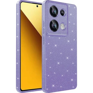 Bilişim Aksesuar Xiaomi Redmi Note 13 Pro 4g Uyumlu Sah Kılıf Kamera Korumalı Simli Lüks Zore Koton Kapak-Mor