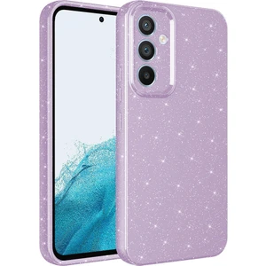 Bilişim Aksesuar Galaxy A05S Uyumlu Sah Kılıf Kamera Korumalı Simli Lüks Zore Koton Kapak-Lila