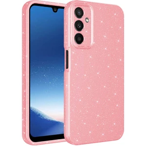 Bilişim Aksesuar Galaxy A25 Uyumlu Sah Kılıf Kamera Korumalı Simli Lüks Zore Koton Kapak-Pembe