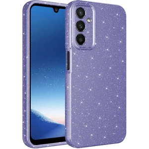 Bilişim Aksesuar Galaxy A25 Uyumlu Sah Kılıf Kamera Korumalı Simli Lüks Zore Koton Kapak-Mor