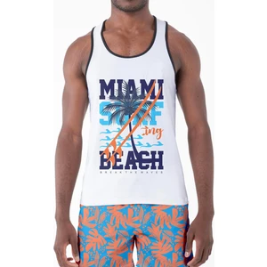 Miami Beach Dijital Baskılı Nefes Alan Clima Control Kumaş Erkek Askılı Plaj Tişört Atlet - MB0381