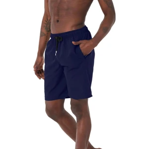 Miami Beach Lacivert Uzun Boy Basic Model Su Itici Özellikli Düz Renk Erkek Plaj Deniz Şort Mayo - 2206-LACIVERT