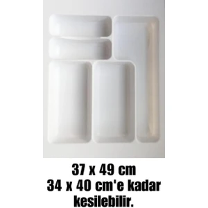 Almital 37X49 Cm_beyaz    Plastik Desenli Kaşıklık