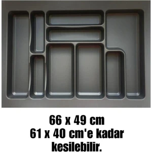 Almital 66X49 Cm_antrasit    Plastik Desenli Kaşıklık