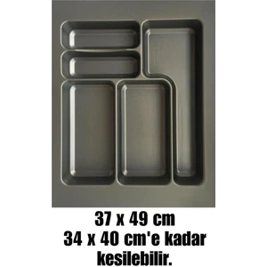 Almital 37X49 Cm_antrasit    Plastik Desenli Kaşıklık