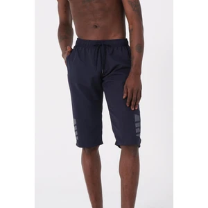 Miami Beach Lacivert Büyük Beden Diz Altı Uzun Model Su Itici Özellikli Erkek Plaj Deniz Kapri Şort