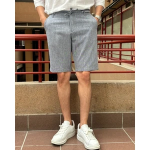 Erkek Bel Bağcıklı Keten Görünümlü Regular Fit Old Money Culture Şort 167-1