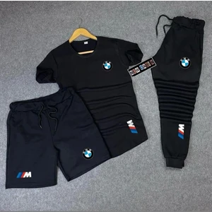 Yeni Sezon 3'lü T-Shirt-Eşofman Altı-Şort Yazlık M Bmw Yazlık Alt Üst Takım